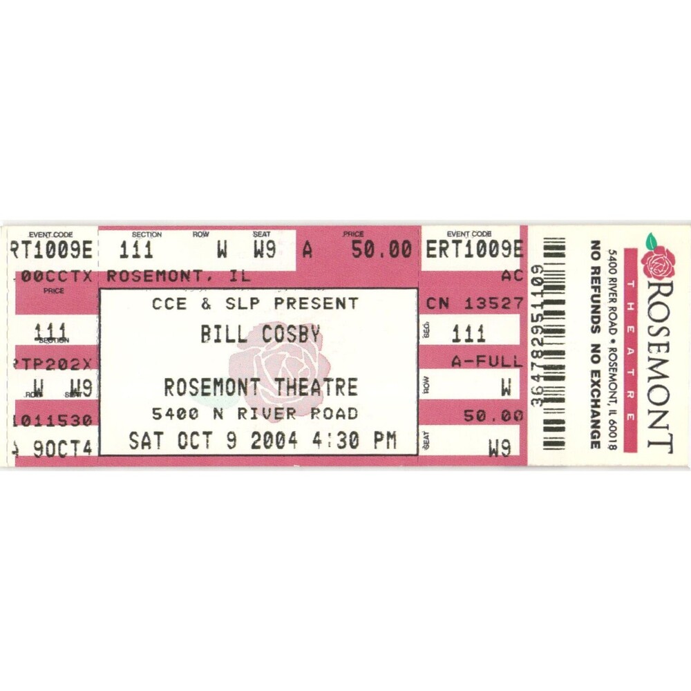 Vintage 2004 Bill Cosby Comedy Complete Unused Concert Ticket Stub Rosemont IL